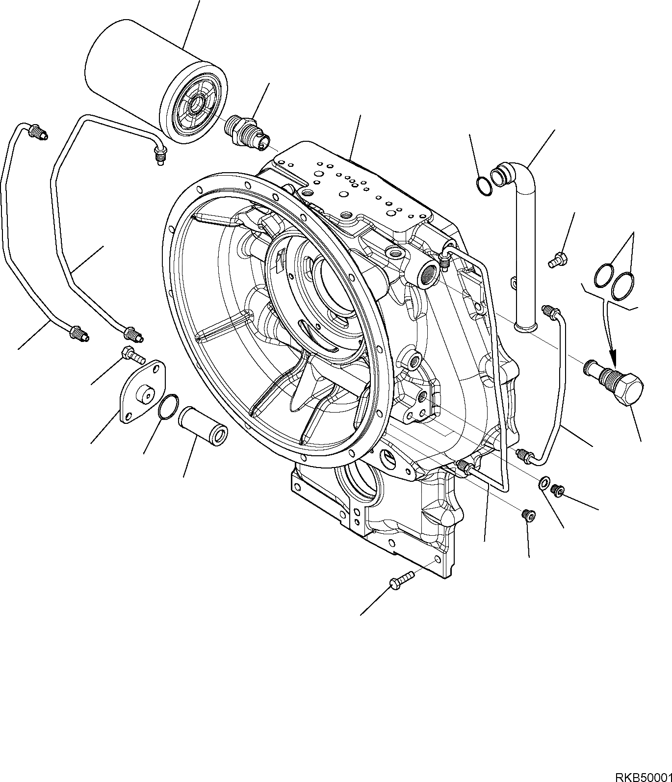 Схема запчастей Komatsu WB97S-5E0 - ТРАНСМИССИЯ (/9) РАМА