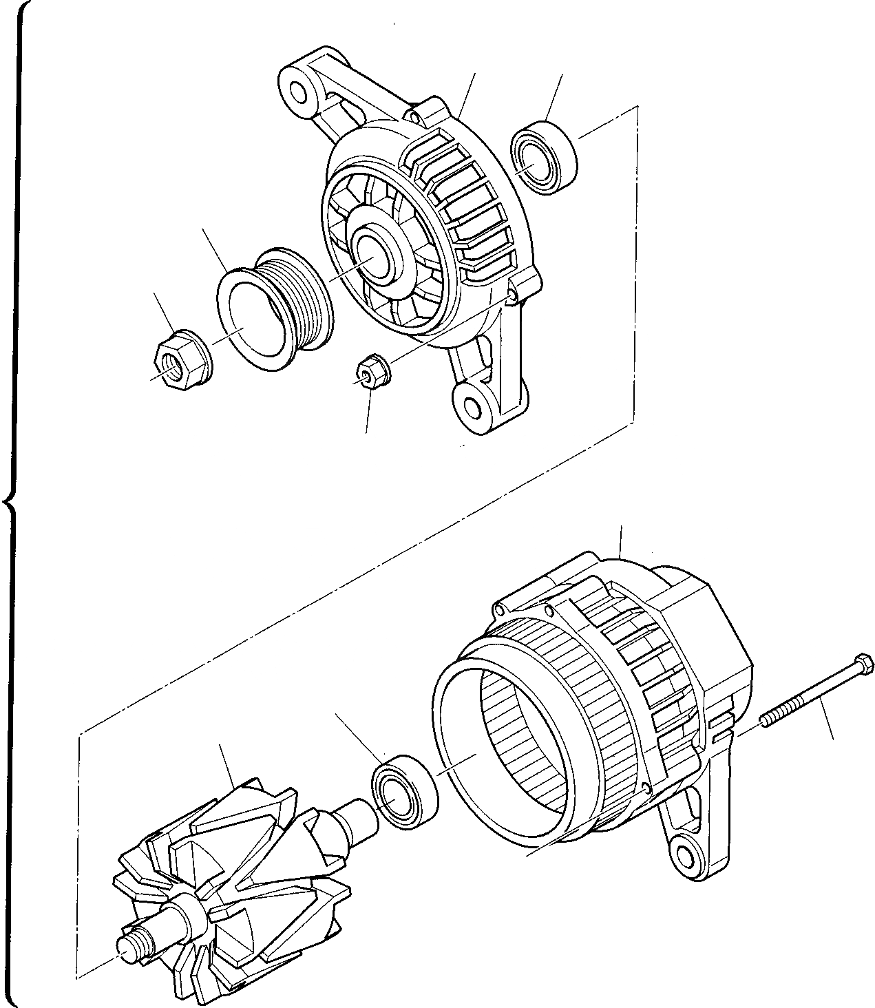 Схема запчастей Komatsu WB97S-2 - ГЕНЕРАТОР ДВИГАТЕЛЬ