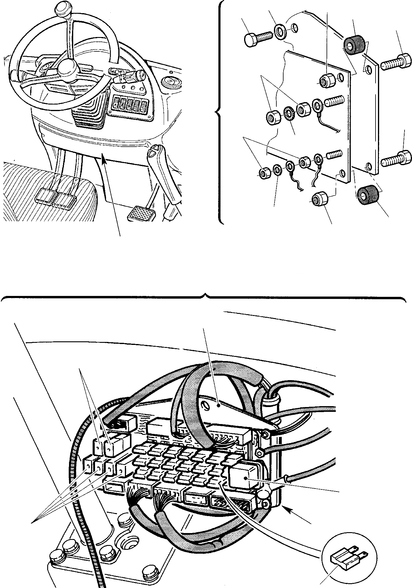 Схема запчастей Komatsu WB97S-2 - БЛОК С ПРЕДОХРАНИТЕЛЯМИ КОМПОНЕНТЫ ДВИГАТЕЛЯ И ЭЛЕКТРИКА