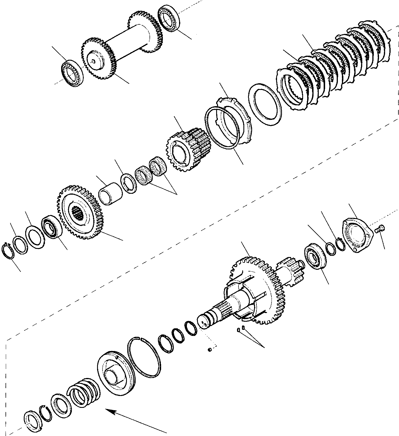 Схема запчастей Komatsu WB97S-2 - ТРАНСМИССИЯ (/) РАМА