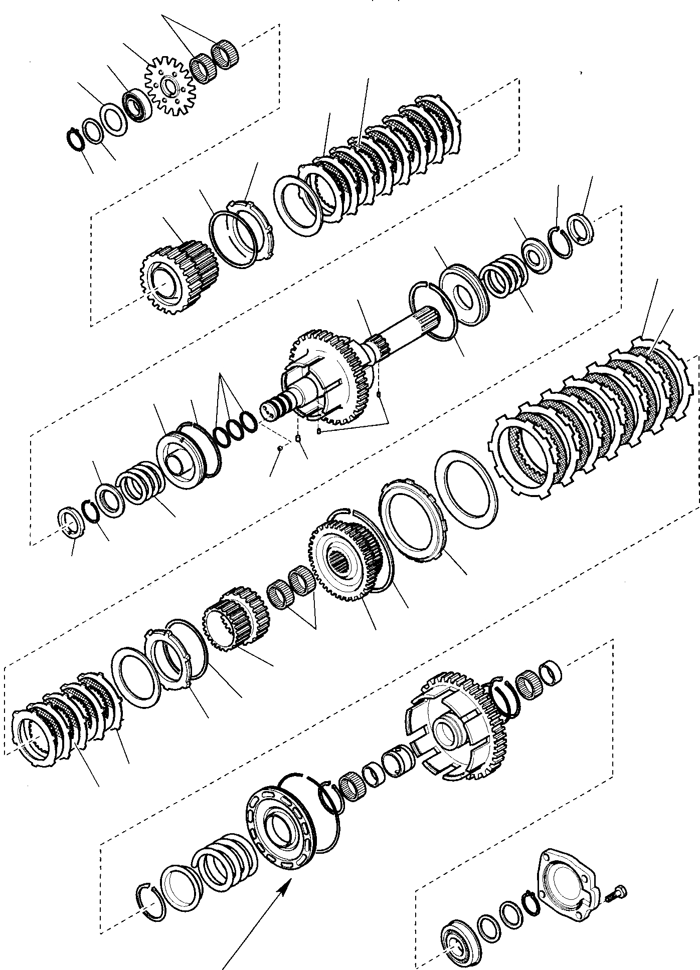 Схема запчастей Komatsu WB97S-2 - ТРАНСМИССИЯ (/) РАМА