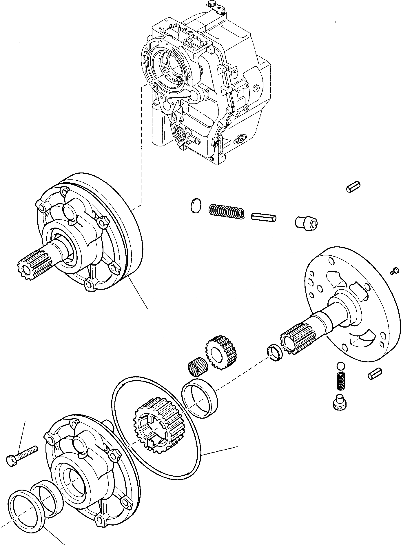 Схема запчастей Komatsu WB97S-2 - ТРАНСМИССИЯ (/) РАМА