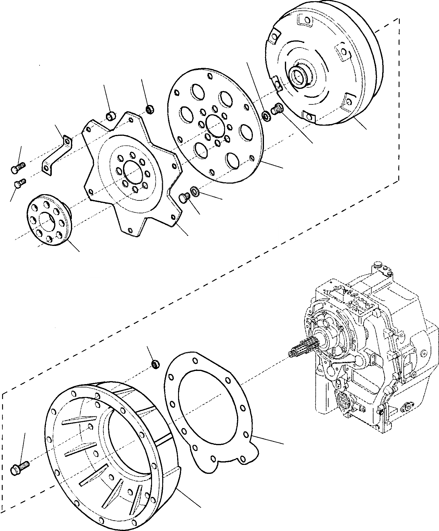 Схема запчастей Komatsu WB97S-2 - ТРАНСМИССИЯ (/) РАМА