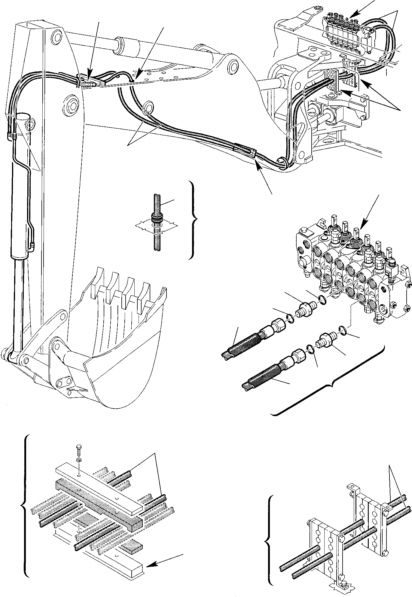 Схема запчастей Komatsu WB97S-2 - ГИДРОЛИНИЯ (ЦИЛИНДР КОВША) (/) ГИДРАВЛИКА РАБОЧЕЕ ОБОРУДОВАНИЕ