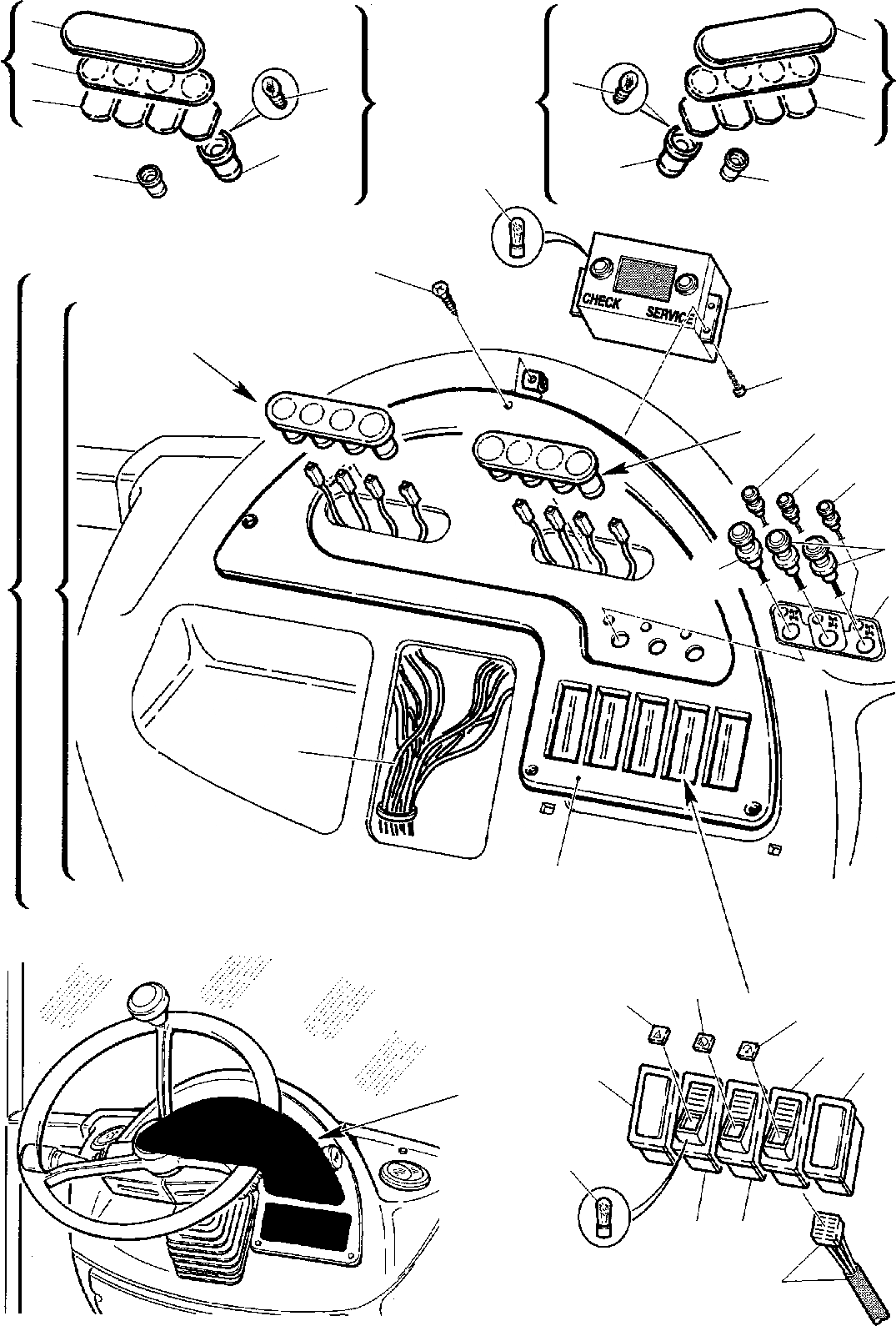Схема запчастей Komatsu WB97S-2 - ПЕРЕДН. ПРИБОРНАЯ ПАНЕЛЬ (/) КОМПОНЕНТЫ ДВИГАТЕЛЯ И ЭЛЕКТРИКА