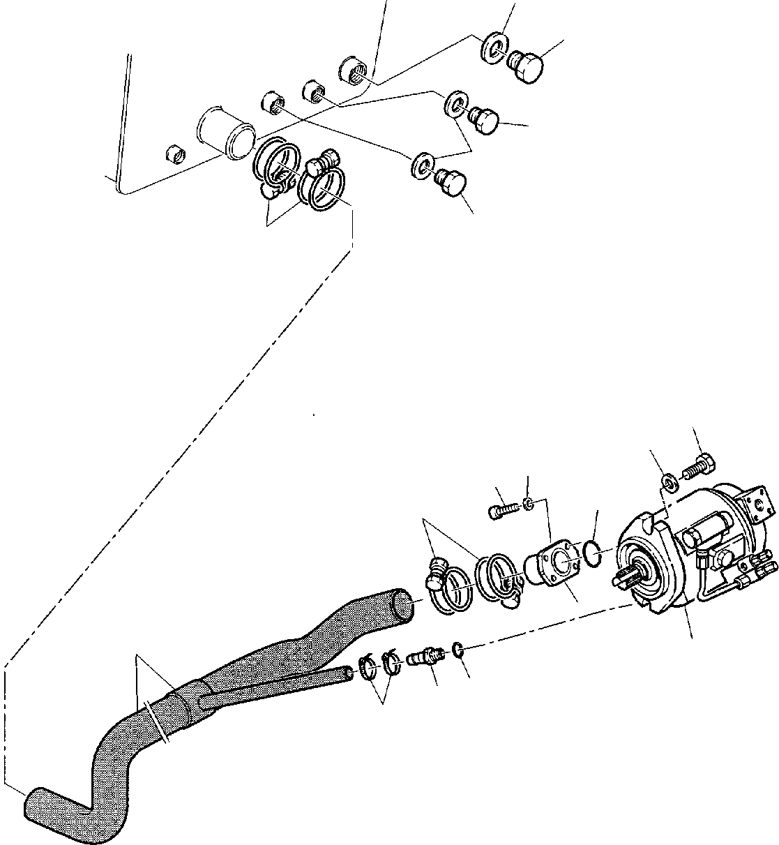Схема запчастей Komatsu WB97S-2 - ГИДРОЛИНИЯ (ВСАСЫВ.) ГИДРАВЛИКА РАБОЧЕЕ ОБОРУДОВАНИЕ