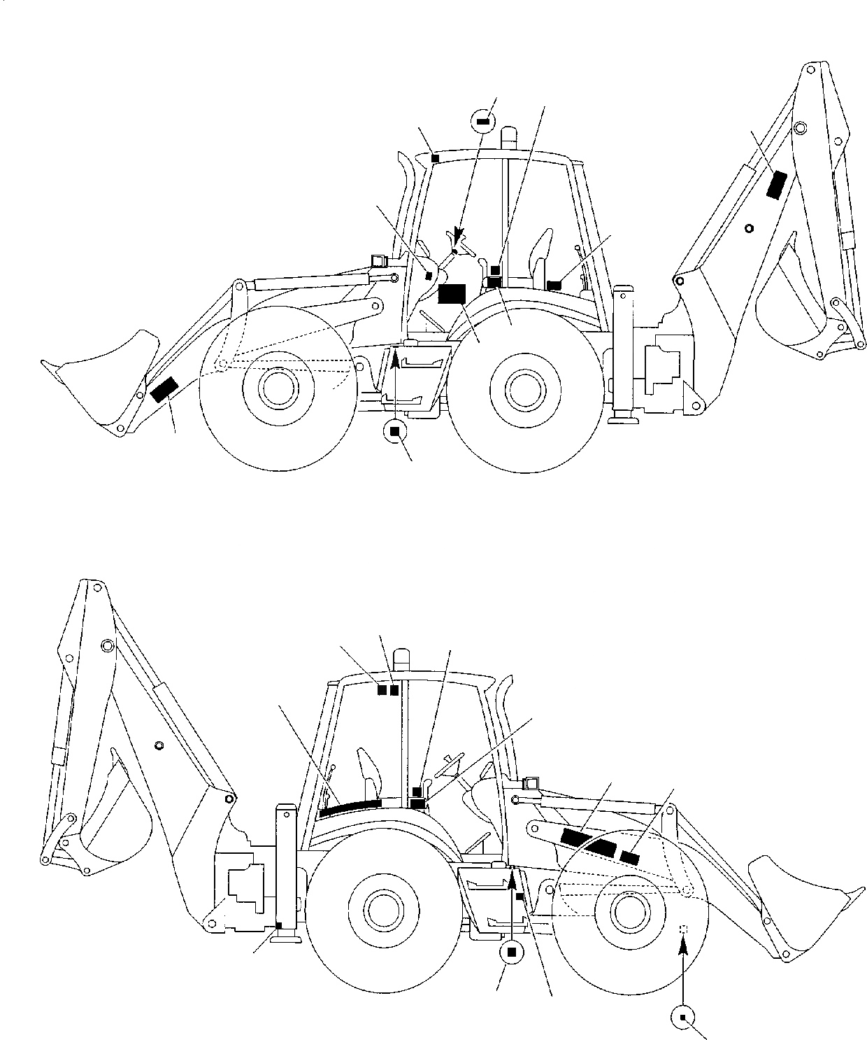 Схема запчастей Komatsu WB97S-2 - НАКЛЕЙКИ (/) МАРКИРОВКА