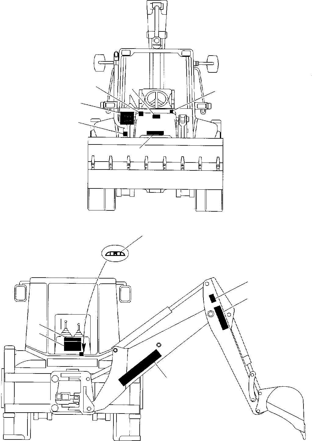 Схема запчастей Komatsu WB97S-2 - НАКЛЕЙКИ (/) МАРКИРОВКА