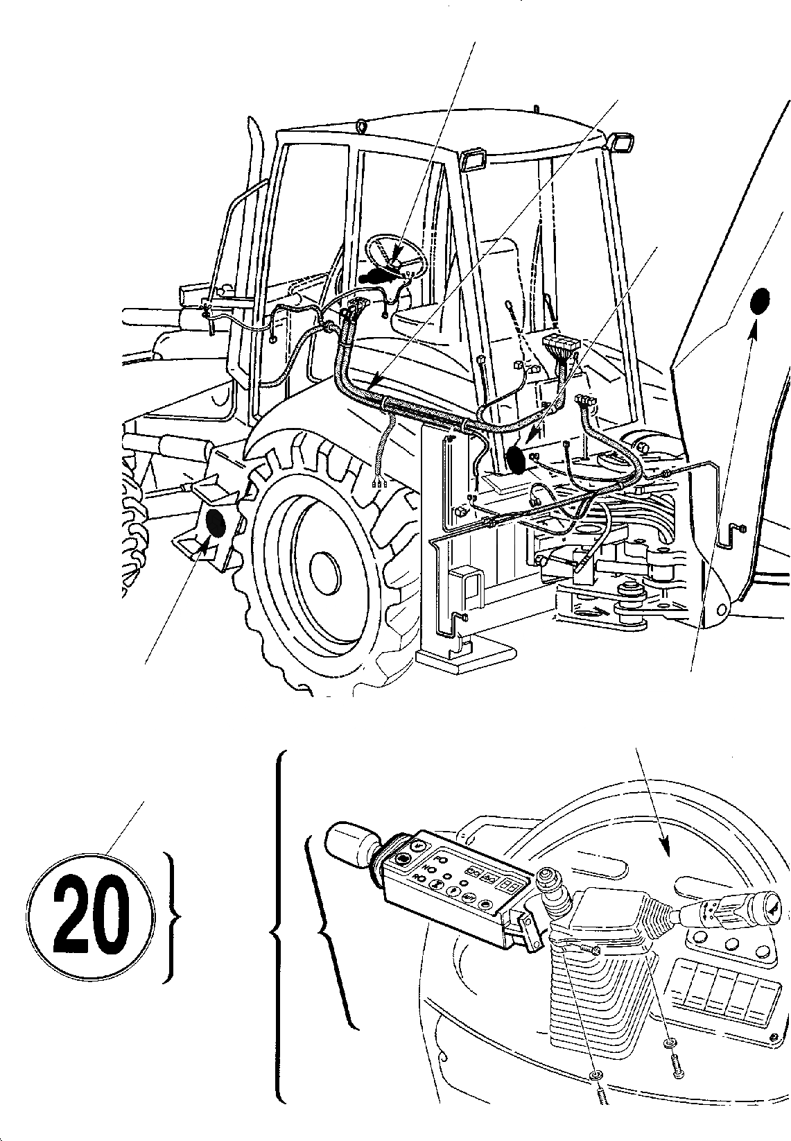 Схема запчастей Komatsu WB97S-2 - АКСЕССУАРЫ ДЛЯ ГЕРМАН. ( КМ/Ч ВЕРСИЯ) МАРКИРОВКА