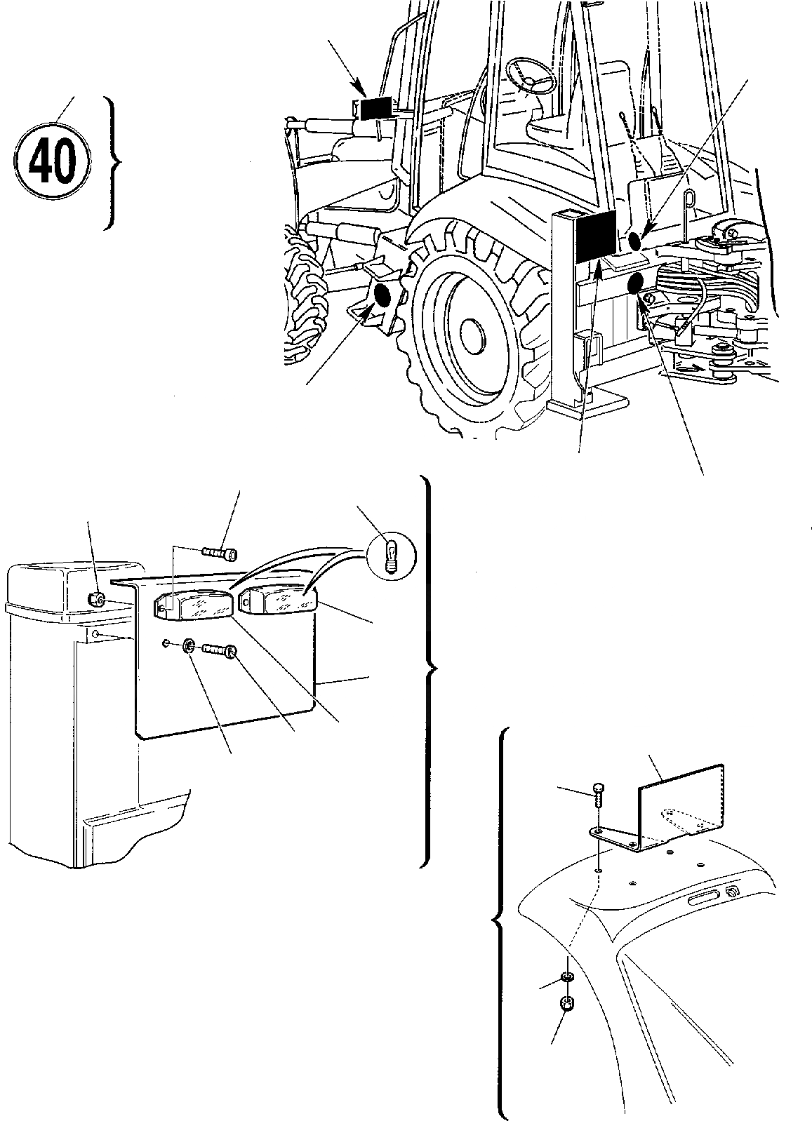 Схема запчастей Komatsu WB97S-2 - АКСЕССУАРЫ ДЛЯ ГЕРМАН. ( КМ/Ч ВЕРСИЯ) МАРКИРОВКА