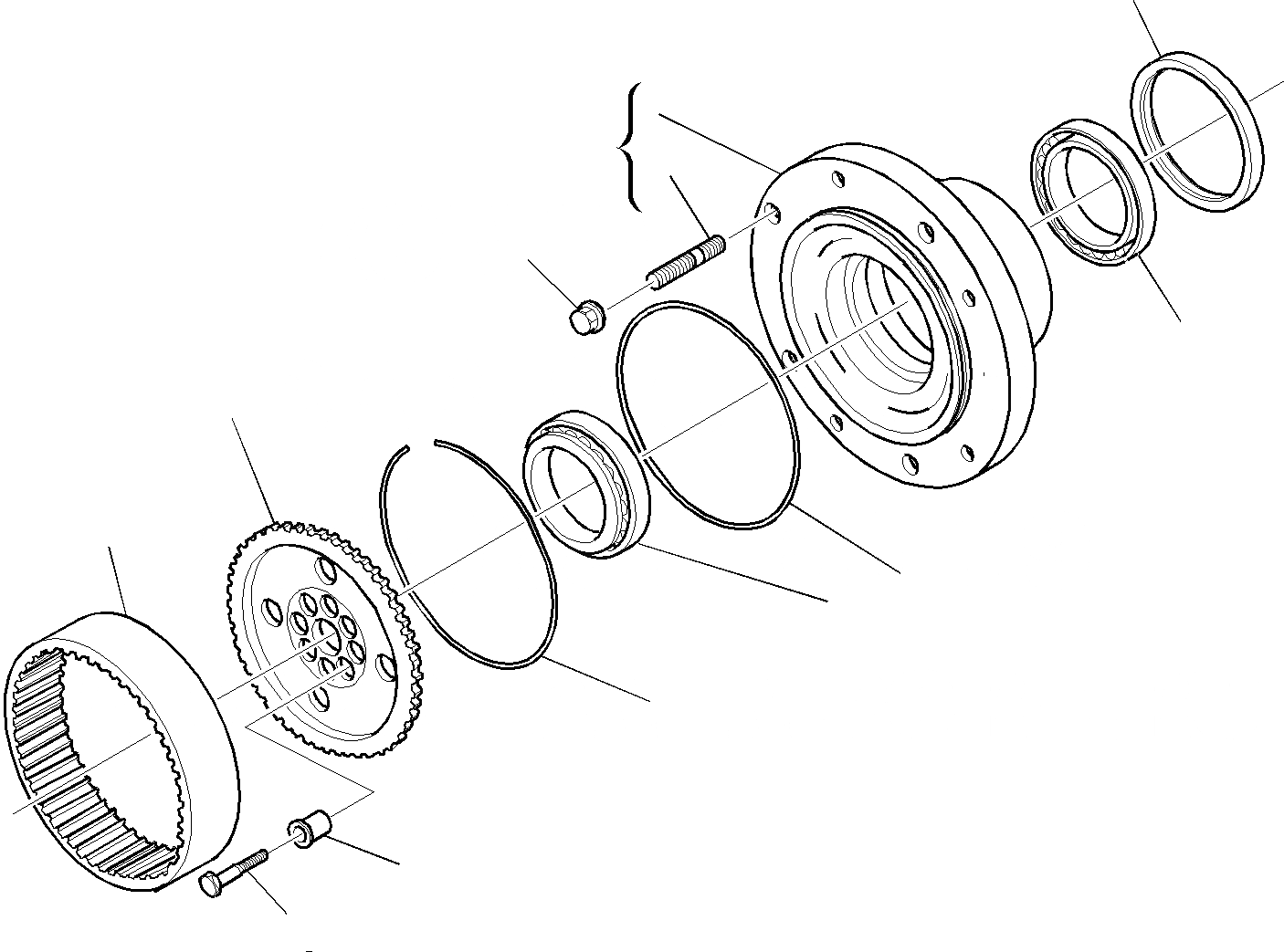 Схема запчастей Komatsu WB97S-2 - ЗАДН. МОСТ (8/) РАМА
