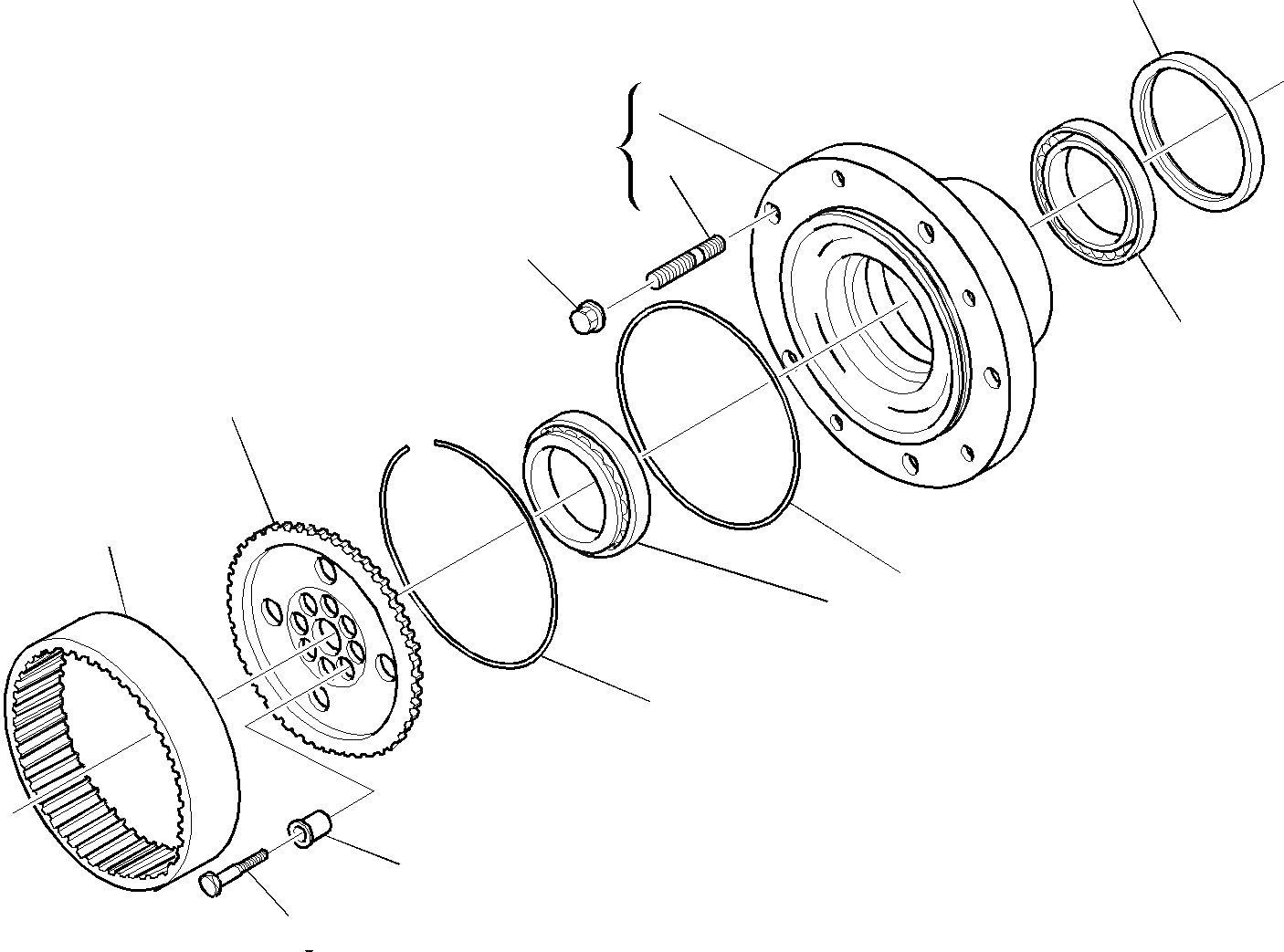 Схема запчастей Komatsu WB97S-2 - ЗАДН. МОСТ (8/) РАМА