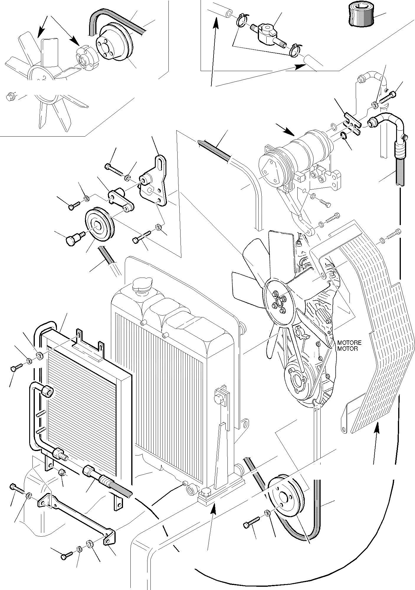 Схема запчастей Komatsu WB97S-2 - ВОЗДУШН. СИСТЕМА ДВИГАТЕЛЯ (/) ЧАСТИ КОРПУСА И КАБИНА