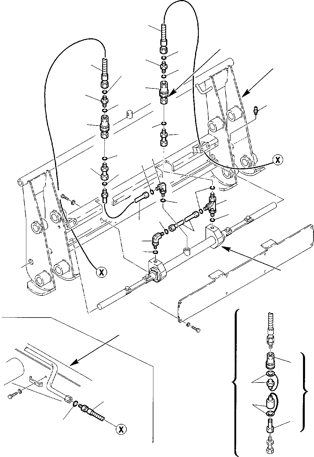 Схема запчастей Komatsu WB97S-2 - ГИДРОЛИНИЯ КОВША (БЫСТРОСЪЕМН. МЕХ-М) (ОПЦИОНН.) ГИДРАВЛИКА РАБОЧЕЕ ОБОРУДОВАНИЕ