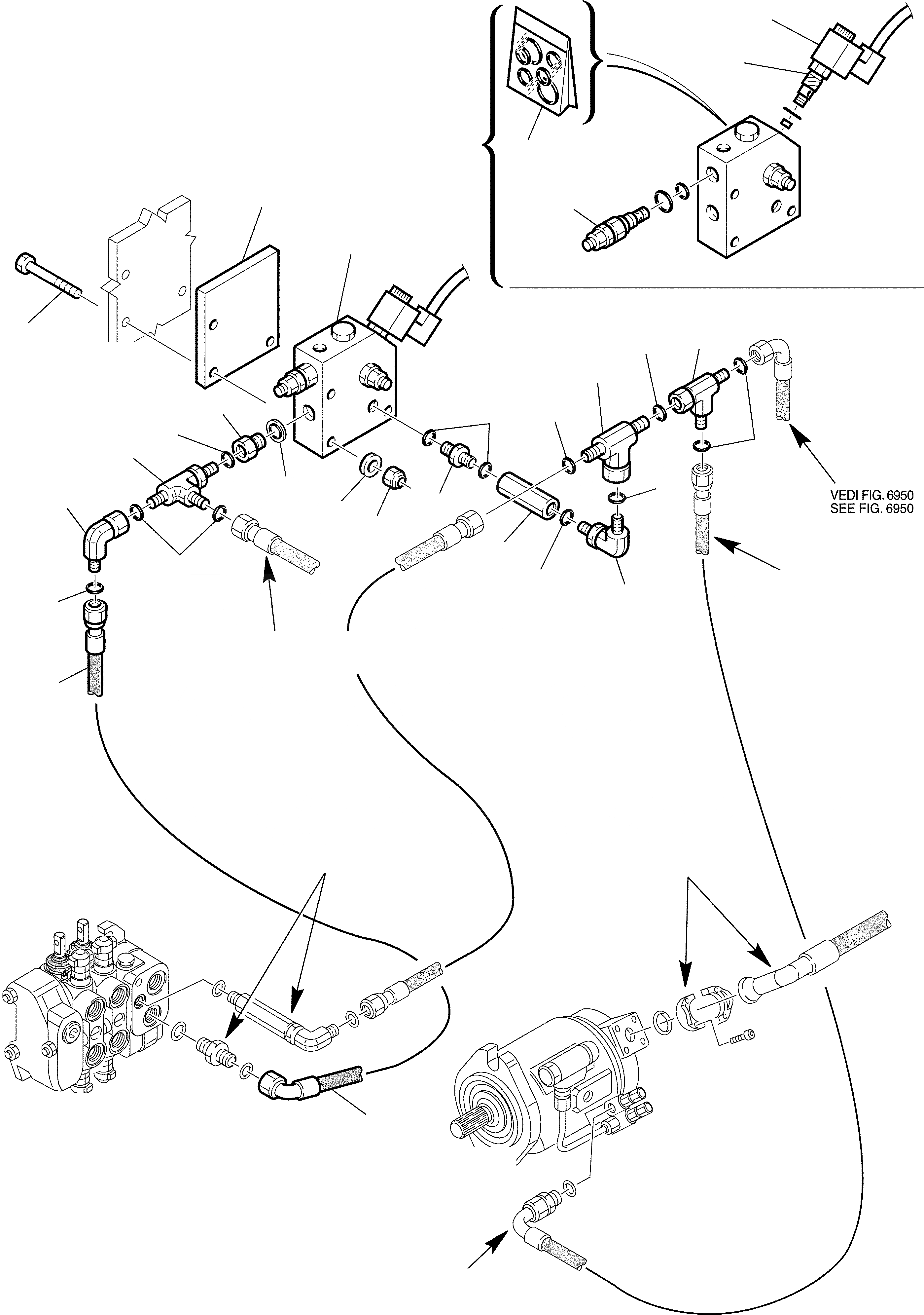Схема запчастей Komatsu WB97S-2 - МОЛОТ ГИДРОЛИНИЯ С КЛАПАНОМ (/) ГИДРАВЛИКА РАБОЧЕЕ ОБОРУДОВАНИЕ