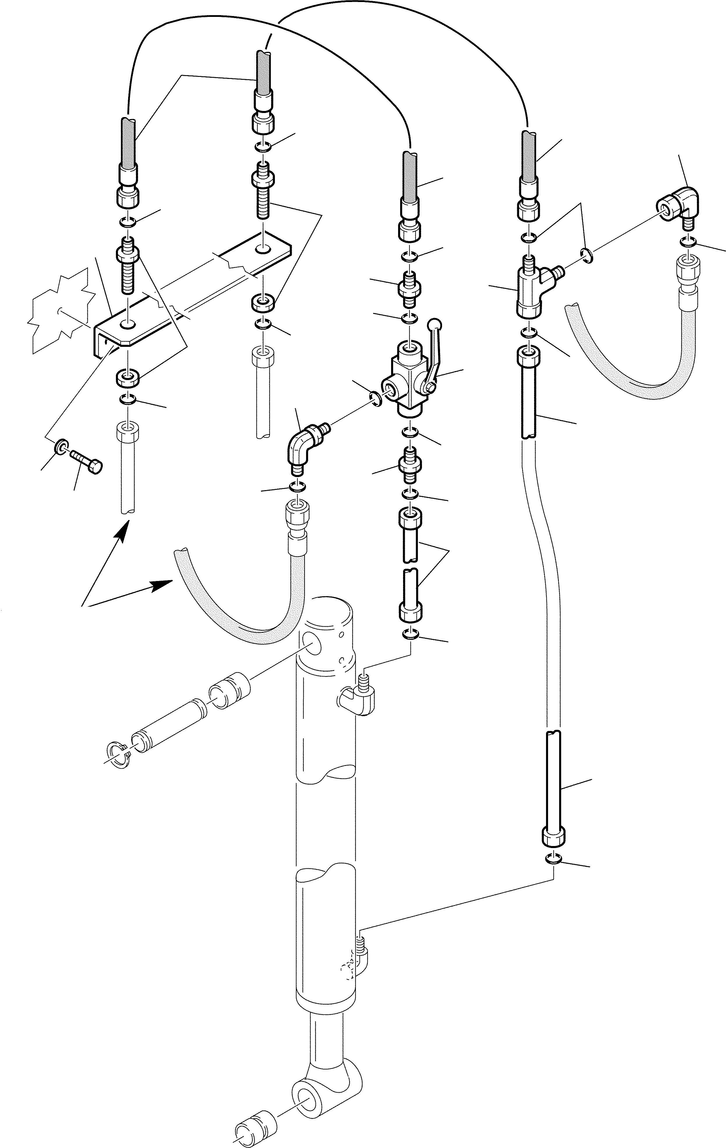 Схема запчастей Komatsu WB97S-2 - ГИДРАВЛ КОНТУР ДЛЯ POSITIONABLE ПОВОРОТН.ING КОВШ ДЛЯ ФИКСИР. РУКОЯТИ (/) ГИДРАВЛИКА РАБОЧЕЕ ОБОРУДОВАНИЕ