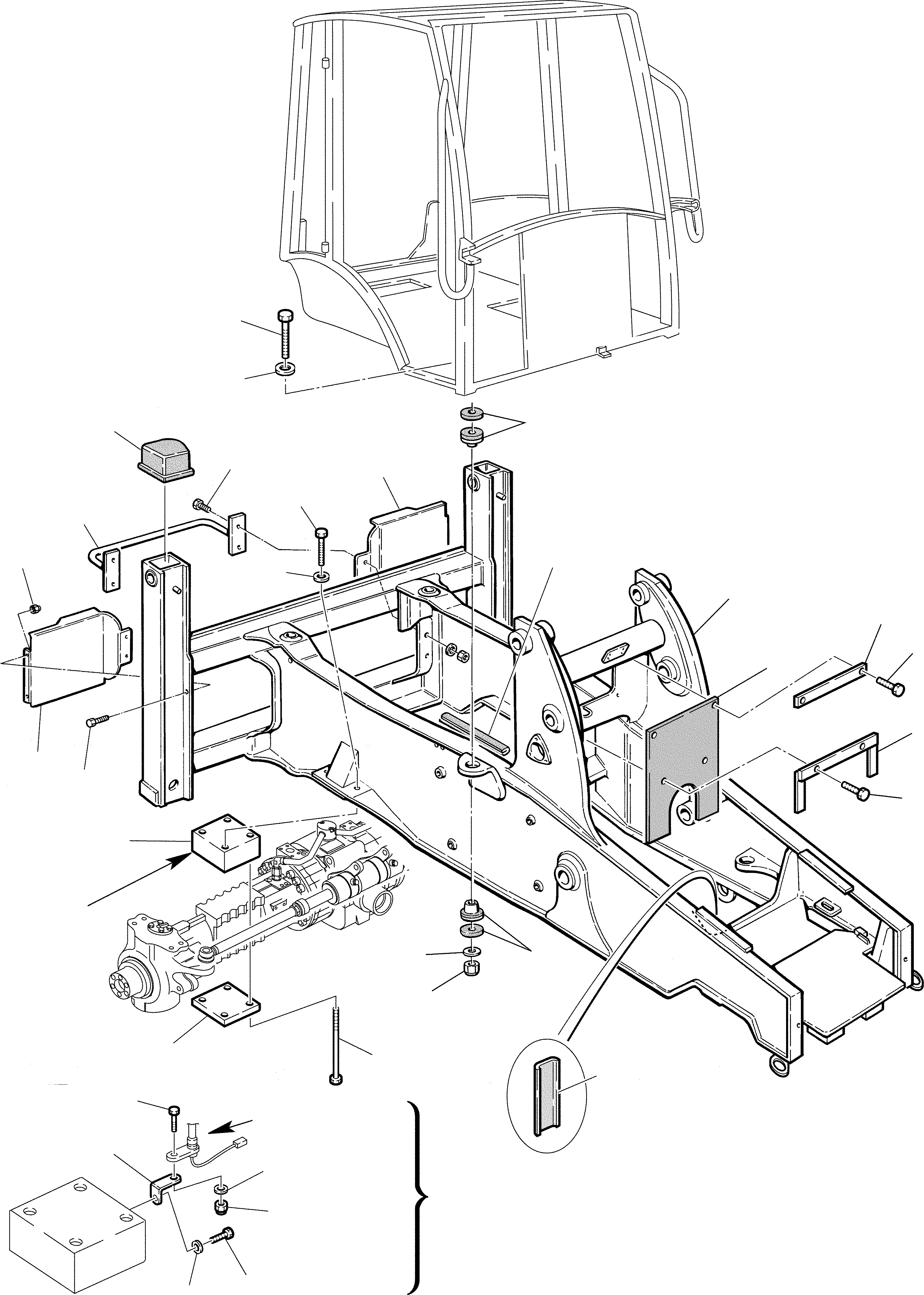 Схема запчастей Komatsu WB97S-2 - РАМА РАМА