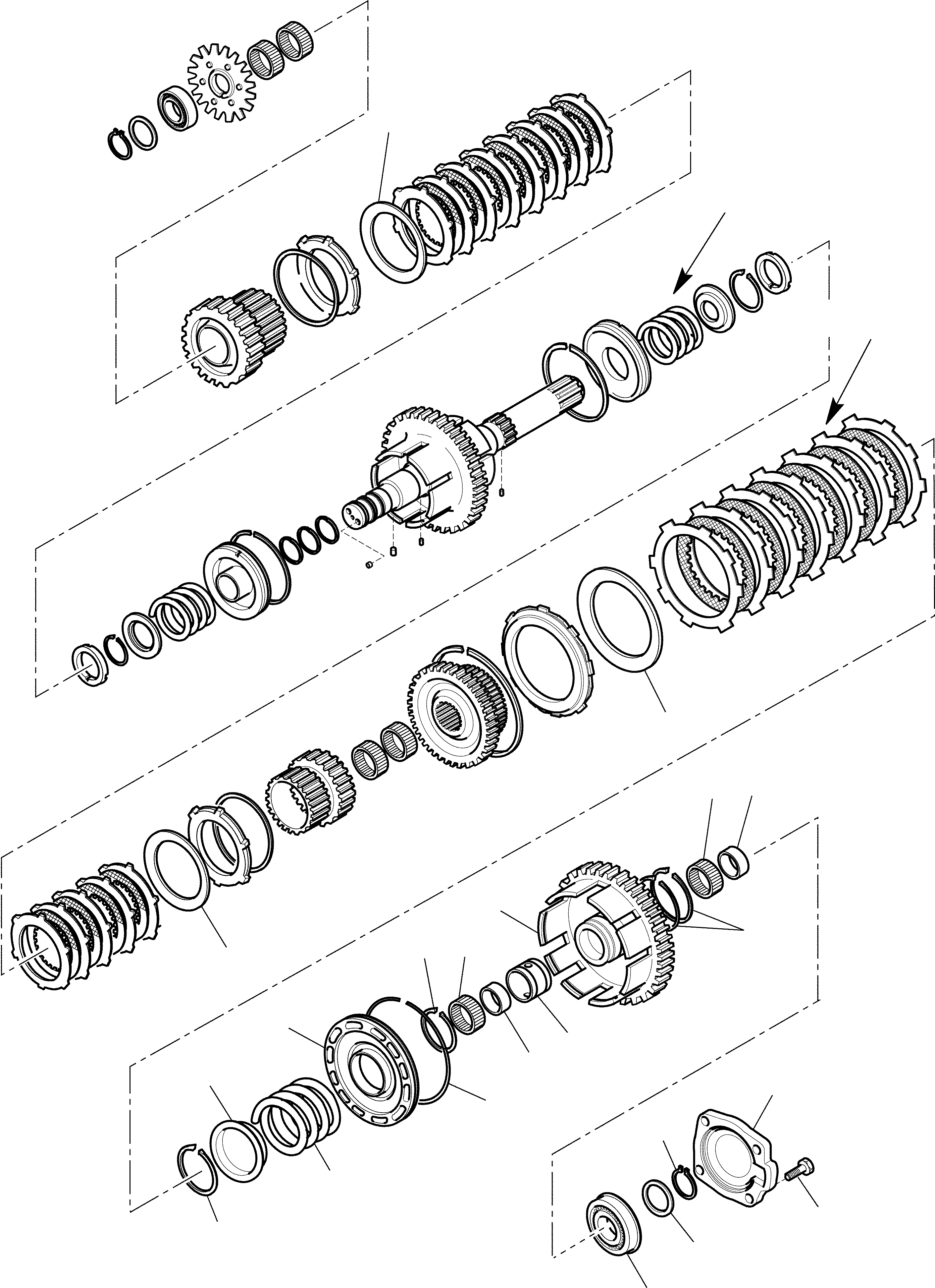 Схема запчастей Komatsu WB97S-2 - ТРАНСМИССИЯ (7/) РАМА