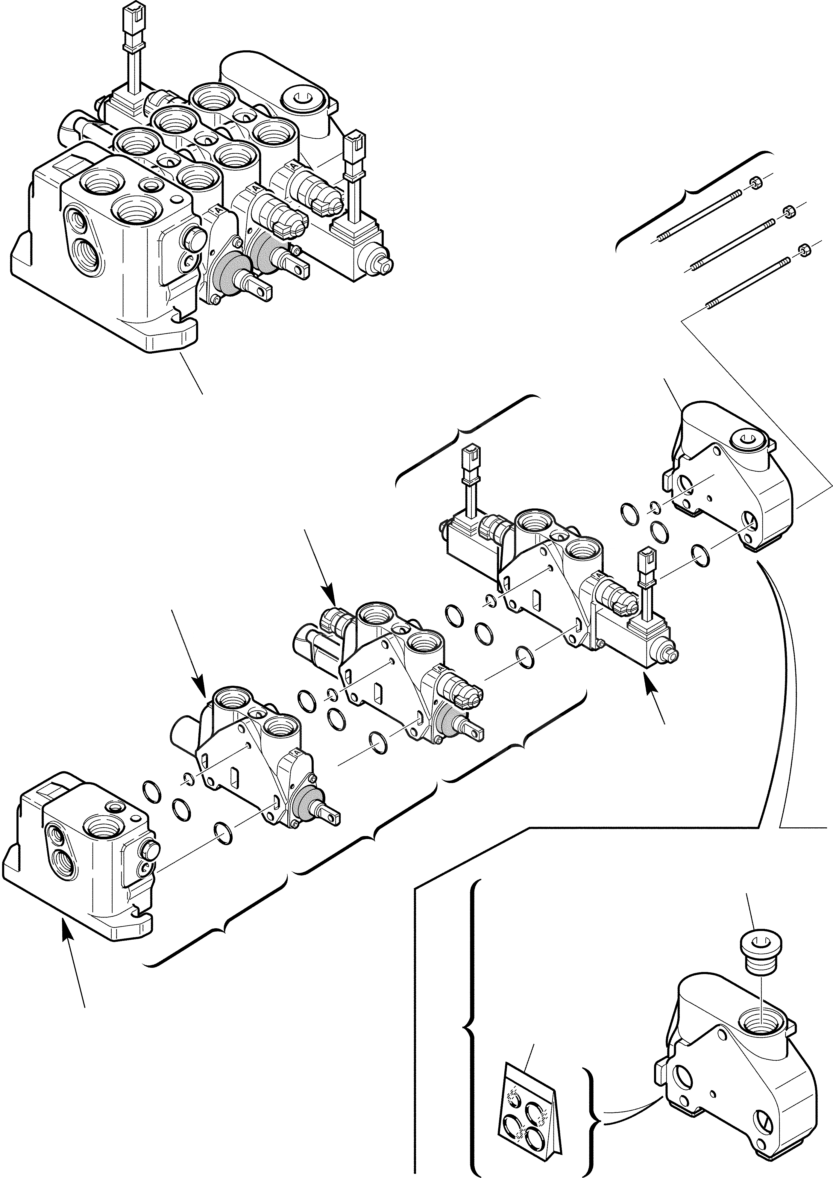Схема запчастей Komatsu WB97S-2 - УПРАВЛ-Е ПОГРУЗ. КОВШОМ КЛАПАН (ДЛЯ КОВША [4 В 1]) (/) ГИДРАВЛИКА РАБОЧЕЕ ОБОРУДОВАНИЕ
