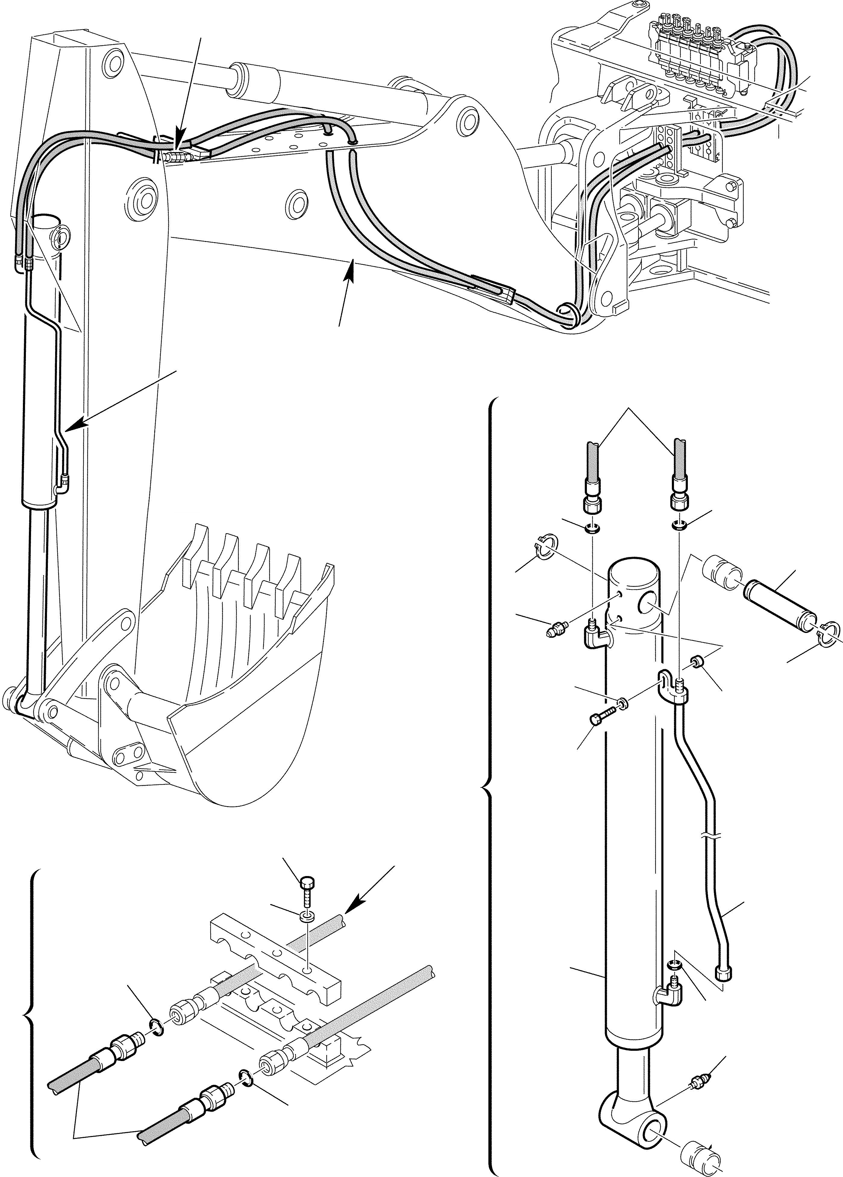 Схема запчастей Komatsu WB97S-2 - ГИДРОЛИНИЯ (ЦИЛИНДР КОВША) (/) ГИДРАВЛИКА РАБОЧЕЕ ОБОРУДОВАНИЕ