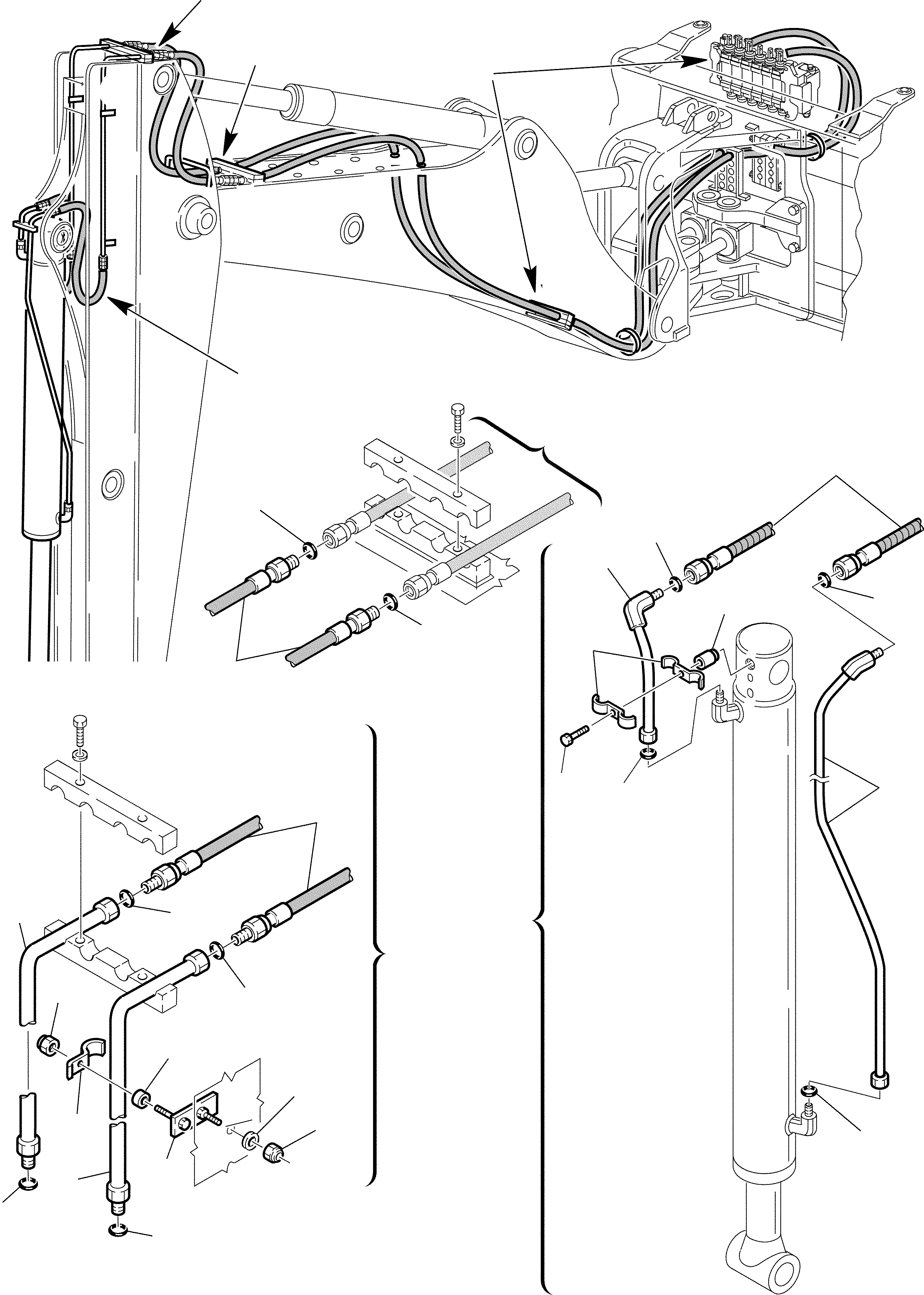 Схема запчастей Komatsu WB97S-2 - ГИДРОЛИНИЯ (ЦИЛИНДР КОВША) (ФИКСИР. РУКОЯТЬ) ГИДРАВЛИКА РАБОЧЕЕ ОБОРУДОВАНИЕ