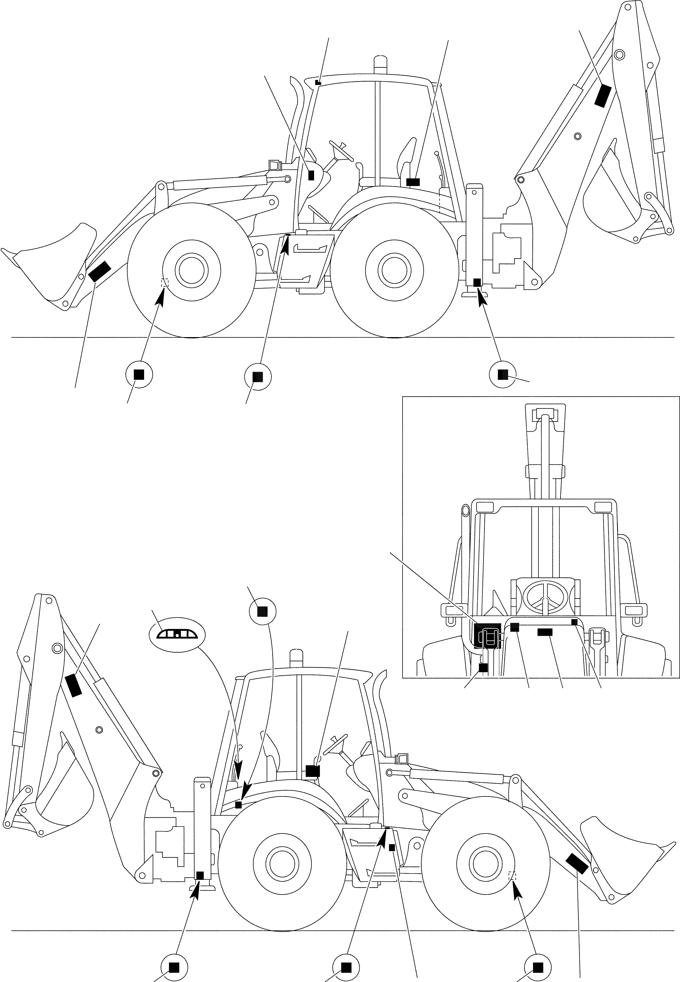 Схема запчастей Komatsu WB97S-2 - НАКЛЕЙКИ (/) МАРКИРОВКА