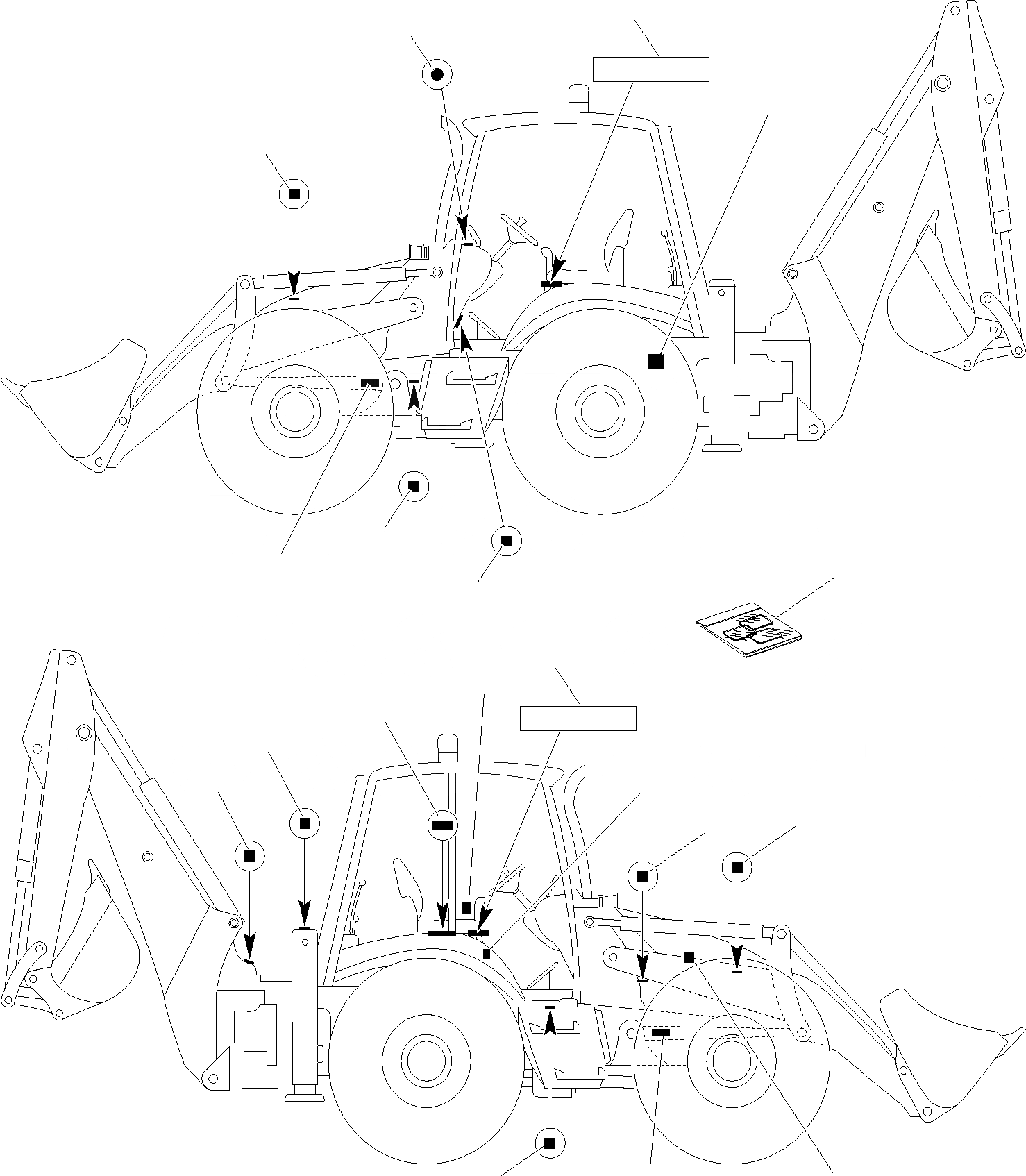 Схема запчастей Komatsu WB97S-2 - НАКЛЕЙКИ (/) МАРКИРОВКА