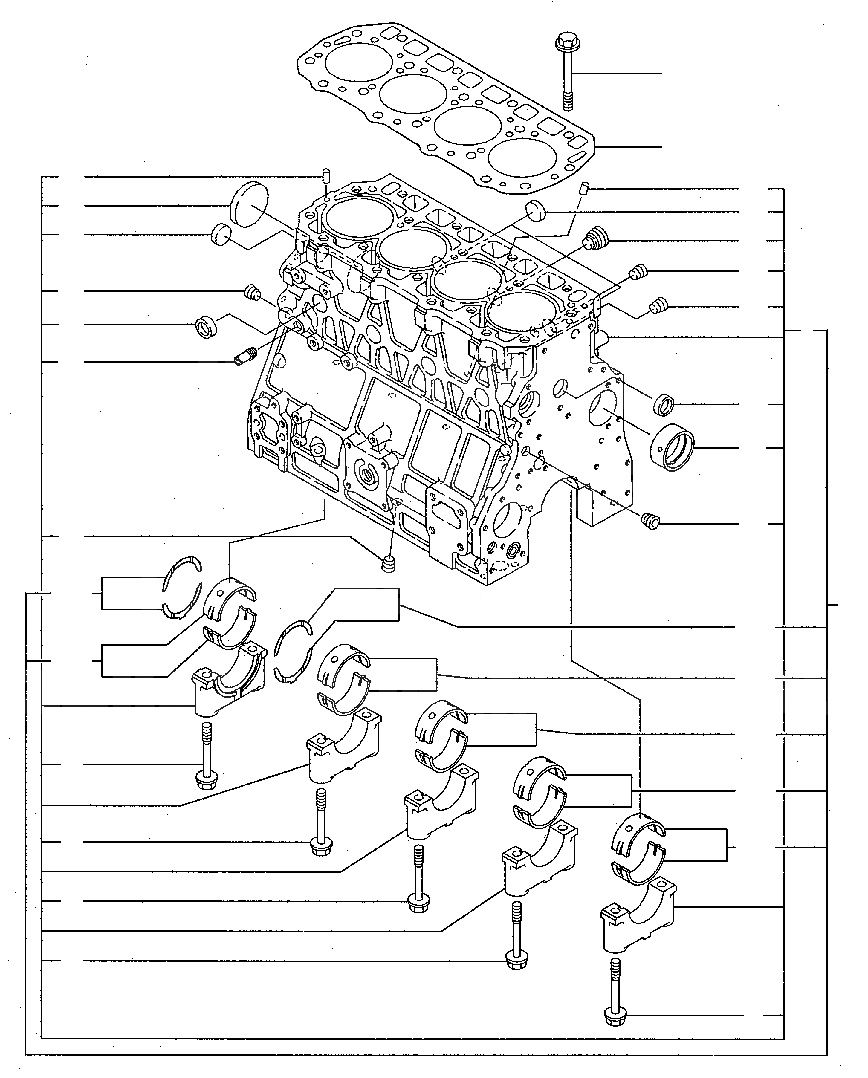 Схема запчастей Komatsu WB98A-2 - БЛОК ЦИЛИНДРОВ ДВИГАТЕЛЬ