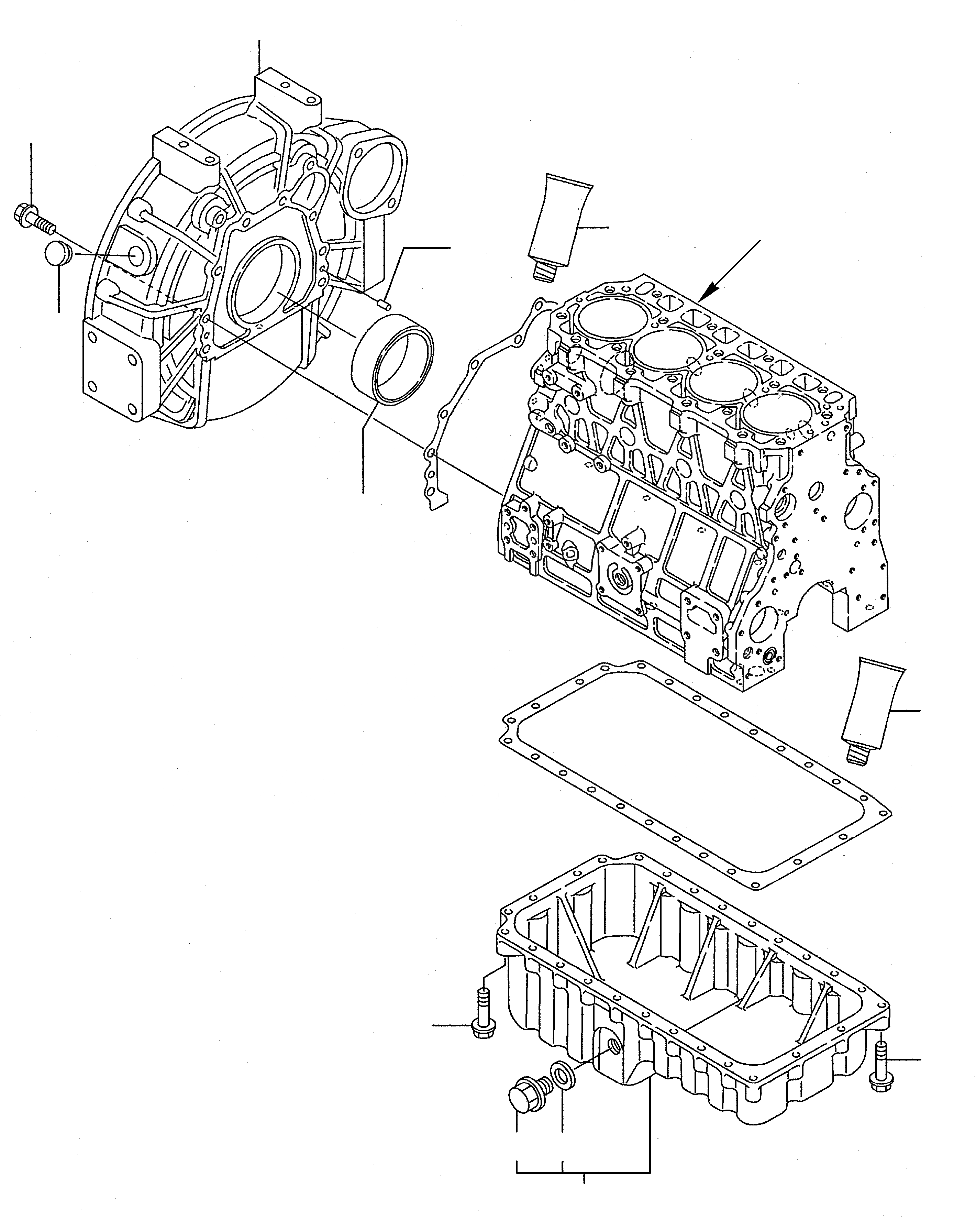 Схема запчастей Komatsu WB98A-2 - МАХОВИК - СИСТЕМА СМАЗКИ МАСЛ. НАСОС ДВИГАТЕЛЬ