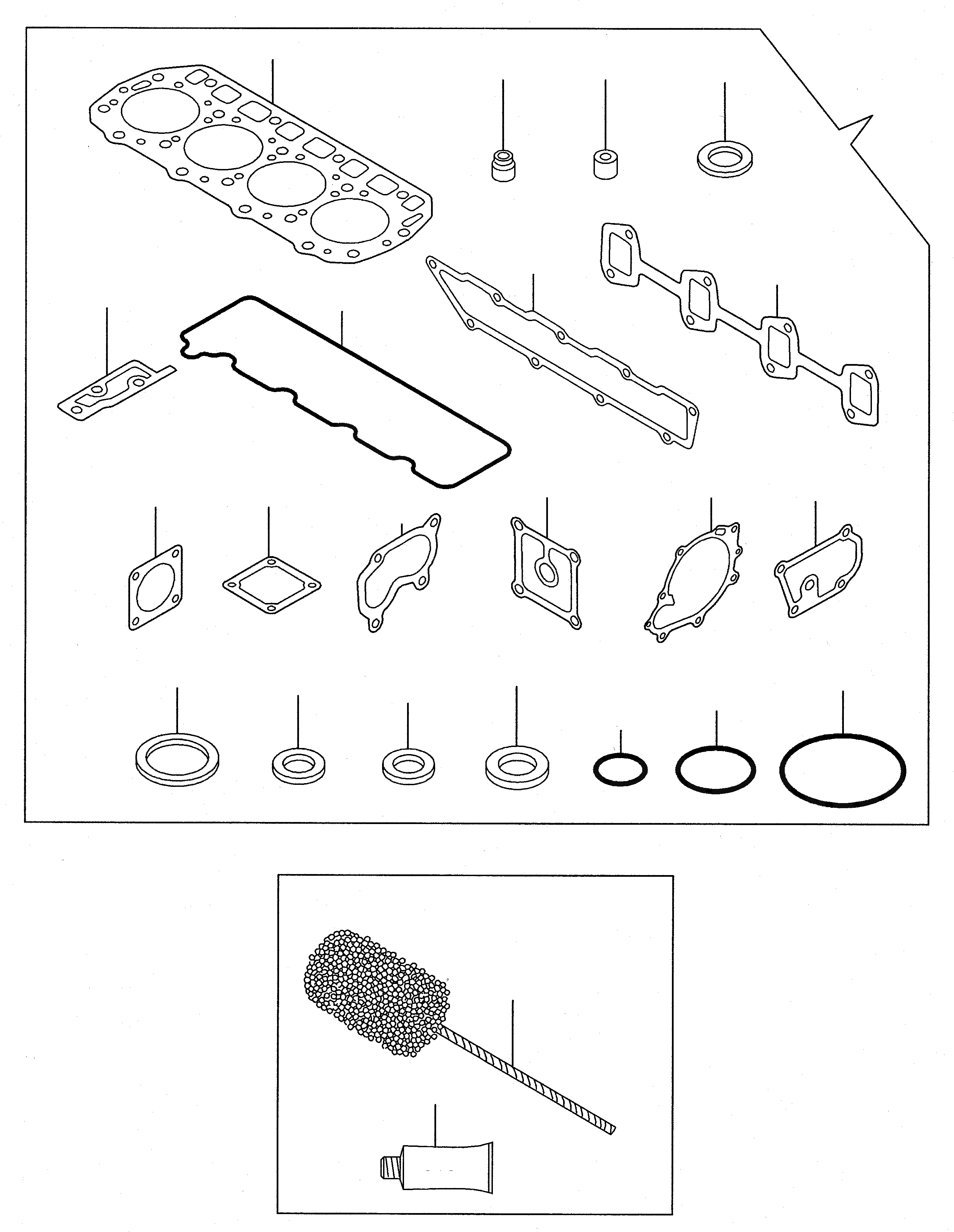 Схема запчастей Komatsu WB98A-2 - КОМПЛЕКТ ПРОКЛАДОК ДВИГАТЕЛЬ