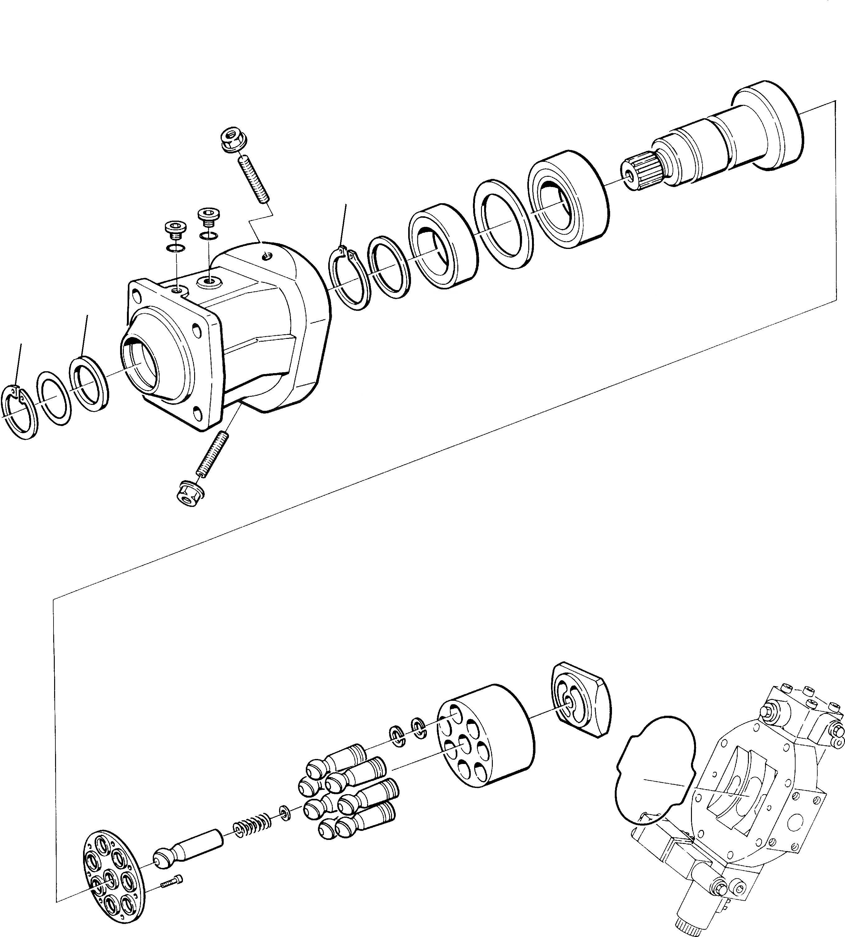 Схема запчастей Komatsu WB98A-2 - МОТОР ХОДА (/) УПРАВЛ-Е РАБОЧИМ ОБОРУДОВАНИЕМ