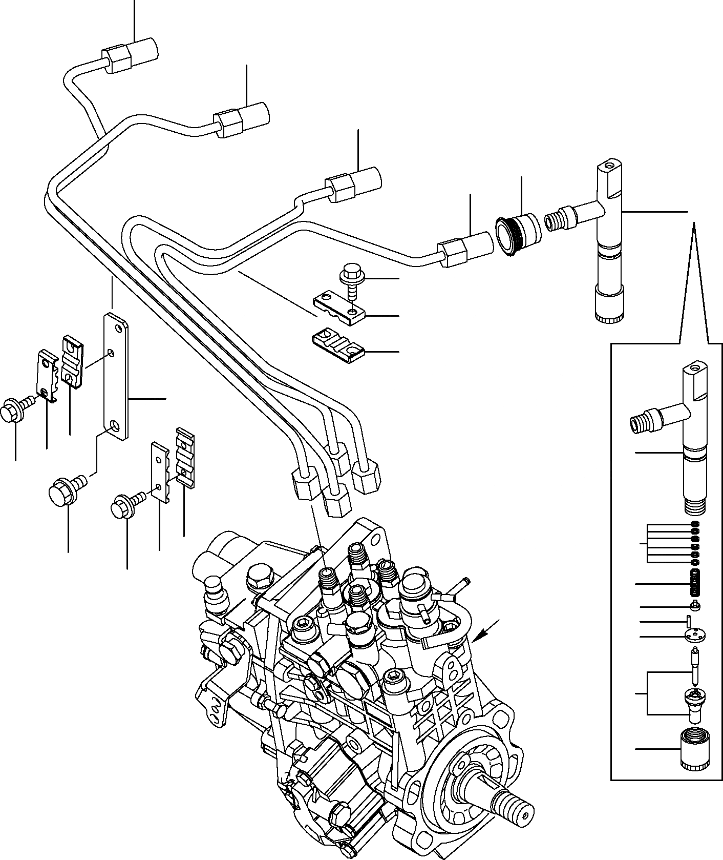 Схема запчастей Komatsu WB98A-2 - ТОПЛИВН. ЛИНИЯ ВПРЫСКА ДВИГАТЕЛЬ