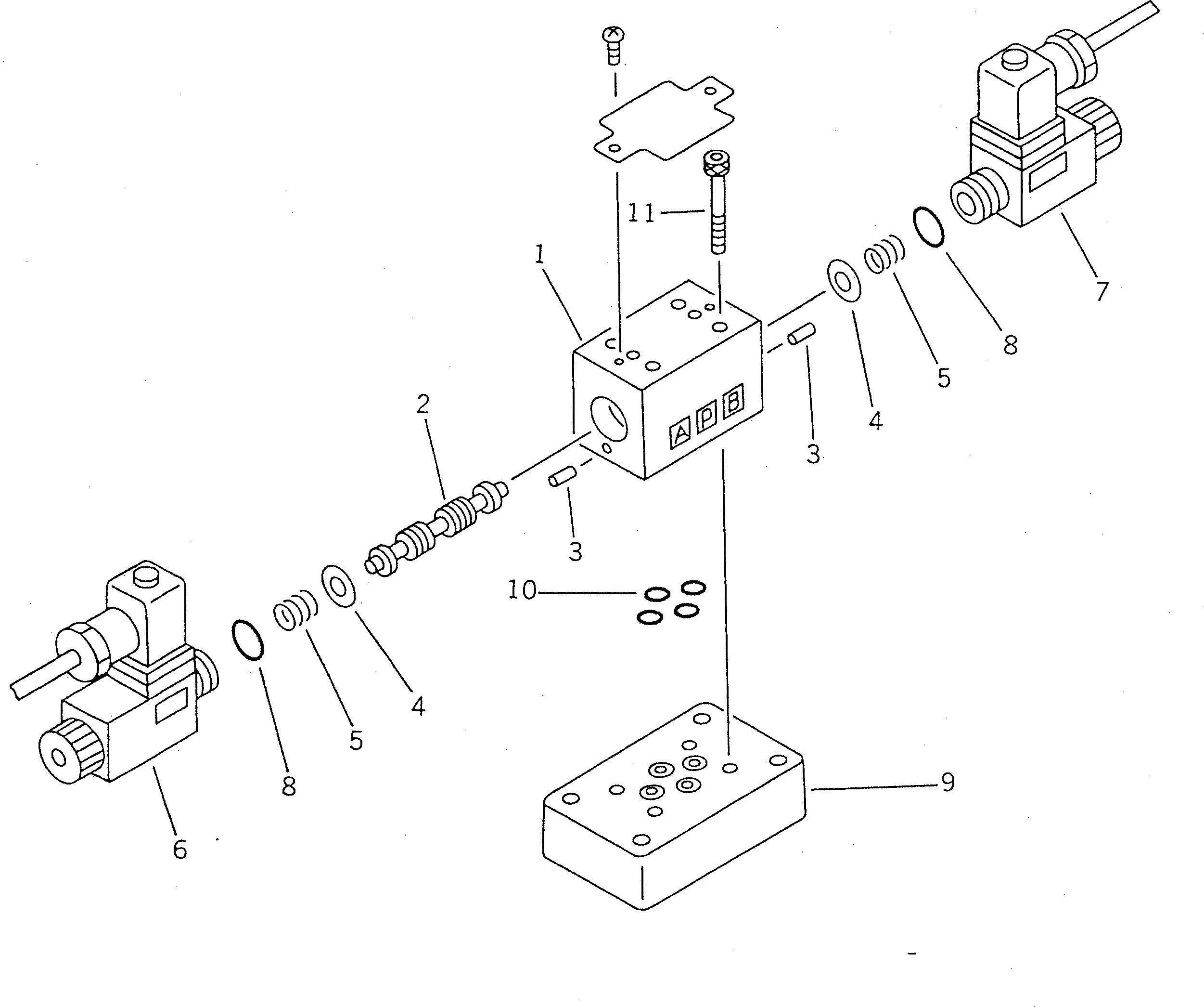 Схема запчастей Komatsu WR11-1 - СОЕДИНИТ. УСТР-ВО УПРАВЛЯЮЩ. КЛАПАН УПРАВЛ-Е РАБОЧИМ ОБОРУДОВАНИЕМ