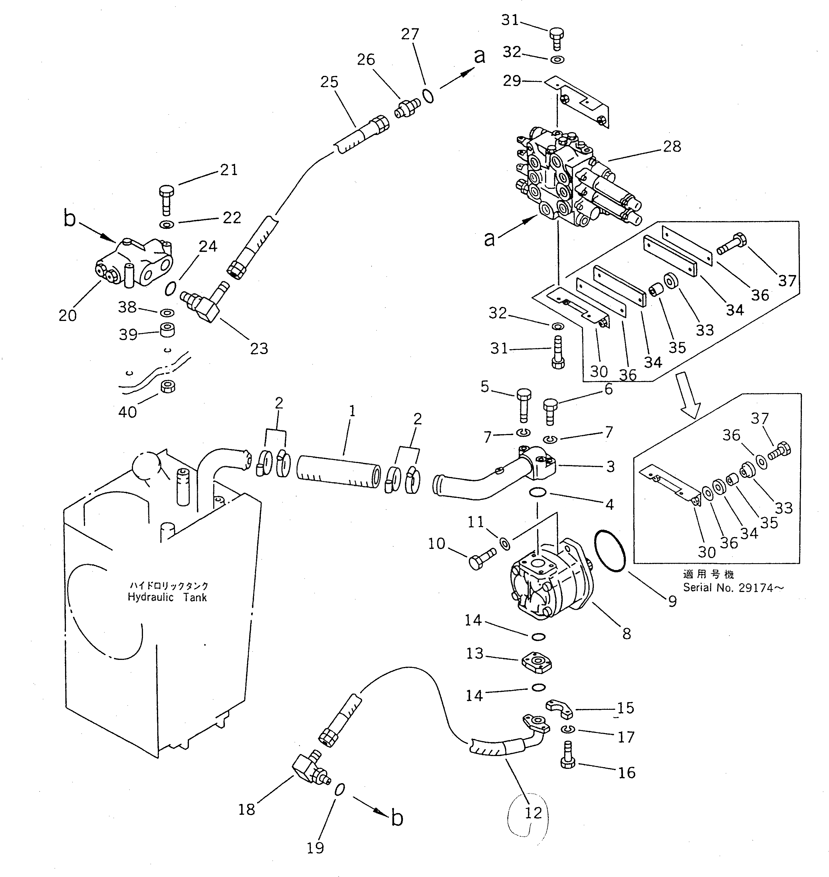 Схема запчастей Komatsu WR11-1 - ГИДРОЛИНИЯ (ВСАСЫВ. И КЛАПАН ЛИНИЯ) (/) УПРАВЛ-Е РАБОЧИМ ОБОРУДОВАНИЕМ