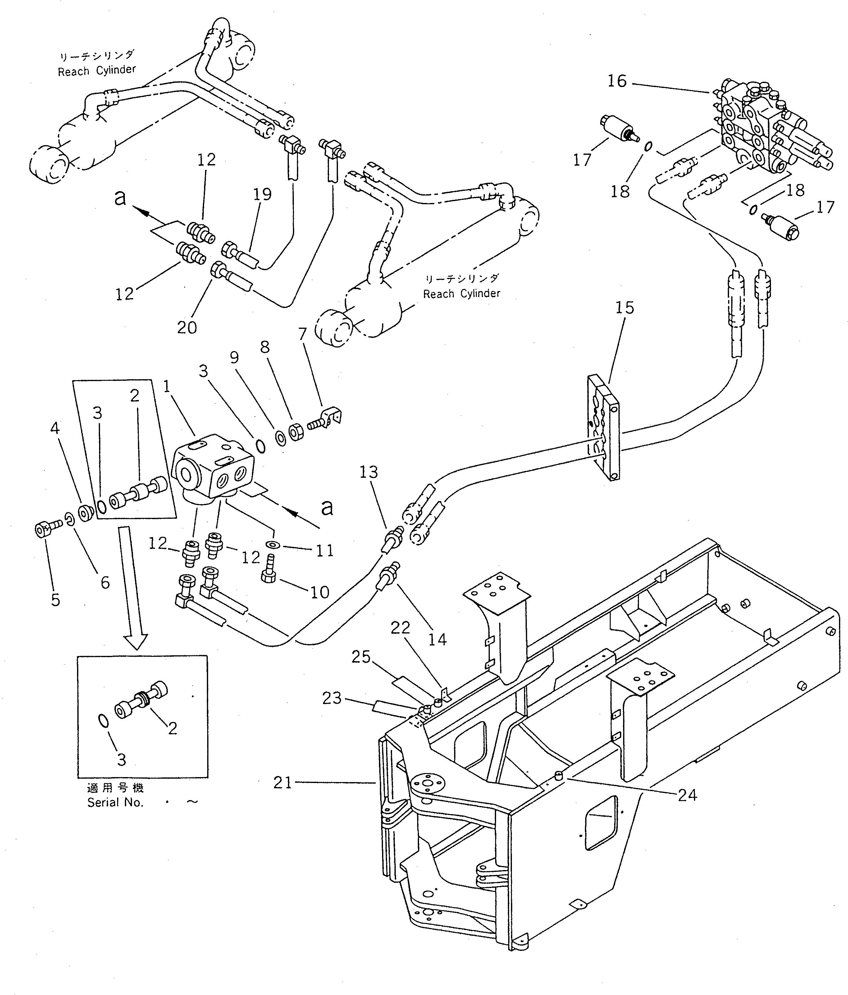 Схема запчастей Komatsu WR11-1 - ГИДРОЛИНИЯ (ДЛЯ НАВЕСН. ОБОРУД.) (/) (ДЛЯ ЯПОН.) УПРАВЛ-Е РАБОЧИМ ОБОРУДОВАНИЕМ