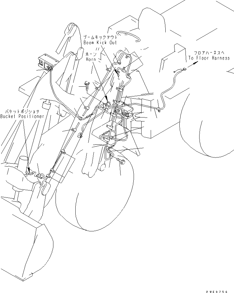 Схема запчастей Komatsu WR11-3 - ОСНОВН. Э/ПРОВОДКА (ПЕРЕДН. РАМА) ЭЛЕКТРИКА