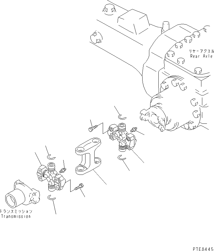 Схема запчастей Komatsu WR11-3 - ВЕДУЩ. ВАЛ (ЗАДН.) ГИДРОТРАНСФОРМАТОР И ТРАНСМИССИЯ