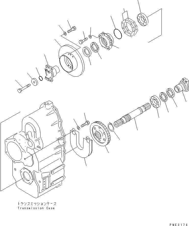 Схема запчастей Komatsu WR11-3 - ТРАНСМИССИЯ (ВЫХОД) ГИДРОТРАНСФОРМАТОР И ТРАНСМИССИЯ