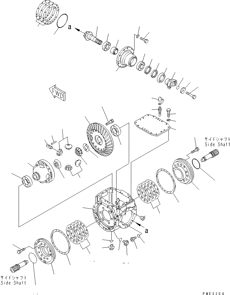 Схема запчастей Komatsu WR11-3 - ПЕРЕДНИЙ МОСТ (ДИФФЕРЕНЦ.) ГИДРОТРАНСФОРМАТОР И ТРАНСМИССИЯ