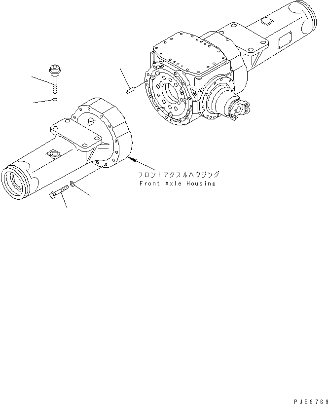 Схема запчастей Komatsu WR11-3 - ПЕРЕДНИЙ МОСТ (КРЕПЛЕНИЕ КОЖУХА МОСТА) ГИДРОТРАНСФОРМАТОР И ТРАНСМИССИЯ