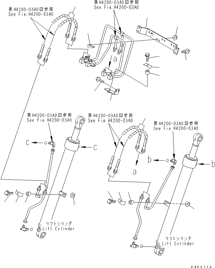 Схема запчастей Komatsu WR11-3 - ГИДРОЛИНИЯ (ЛИНИЯ ГИДРОЦИЛИНДРА ПОДЪЕМА ЭЛЕМЕНТЫ КРЕПЛЕНИЯ) ГИДРАВЛИКА