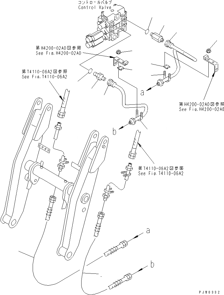 Схема запчастей Komatsu WR11-3 - ГИДРОЛИНИЯ (НАВЕСНОЕ ОБОРУД-Е) (С 4-Х СЕКЦИОНН. УПРАВЛЯЮЩ. КЛАПАН) ГИДРАВЛИКА