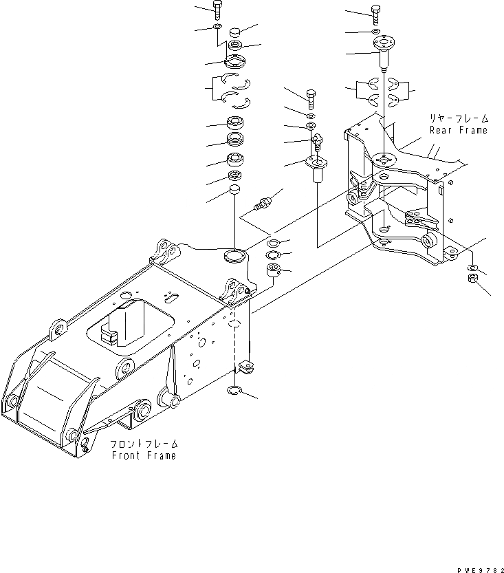 Схема запчастей Komatsu WR11-3 - HINGE ПАЛЕЦ ОСНОВН. РАМА И КОМПОНЕНТЫ