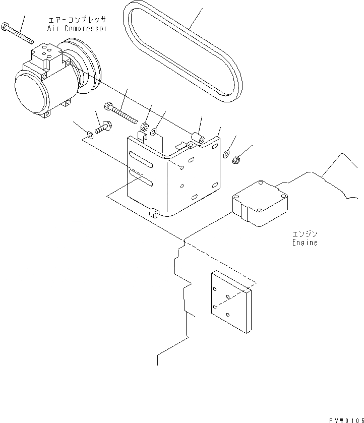 Схема запчастей Komatsu WR11-3 - КОНДИЦ. ВОЗДУХА (КОМПРЕССОР КРЕПЛЕНИЕ) КАБИНА ОПЕРАТОРА И СИСТЕМА УПРАВЛЕНИЯ