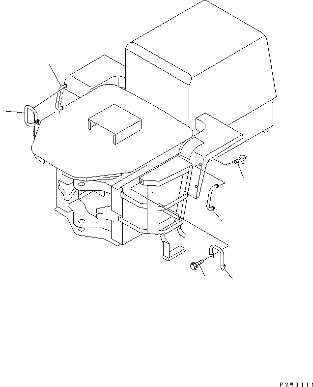 Схема запчастей Komatsu WR11-3 - ПОРУЧНИ (С КАБИНОЙ) ЧАСТИ КОРПУСА
