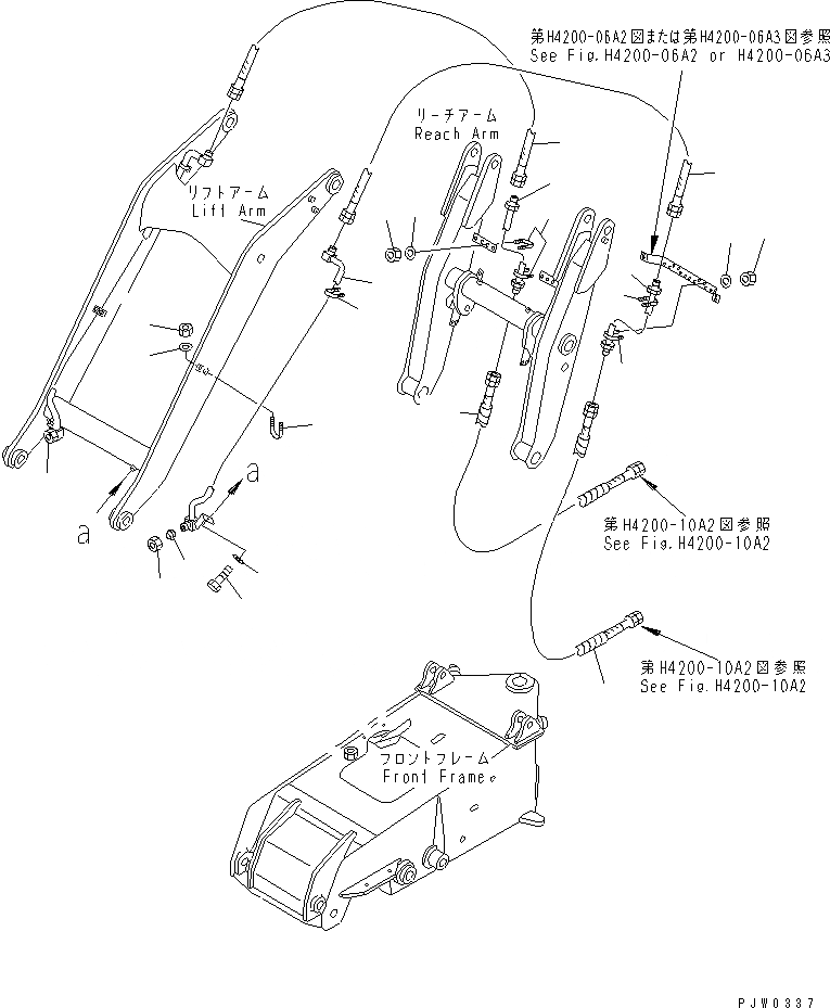 Схема запчастей Komatsu WR11-3 - РУКОЯТЬ И КОЛЕНЧАТЫЙ РЫЧАГ (НАВЕСНОЕ ОБОРУД-Е) (С 4-Х СЕКЦИОНН. УПРАВЛ-Е  КЛАПАН) РАБОЧЕЕ ОБОРУДОВАНИЕ