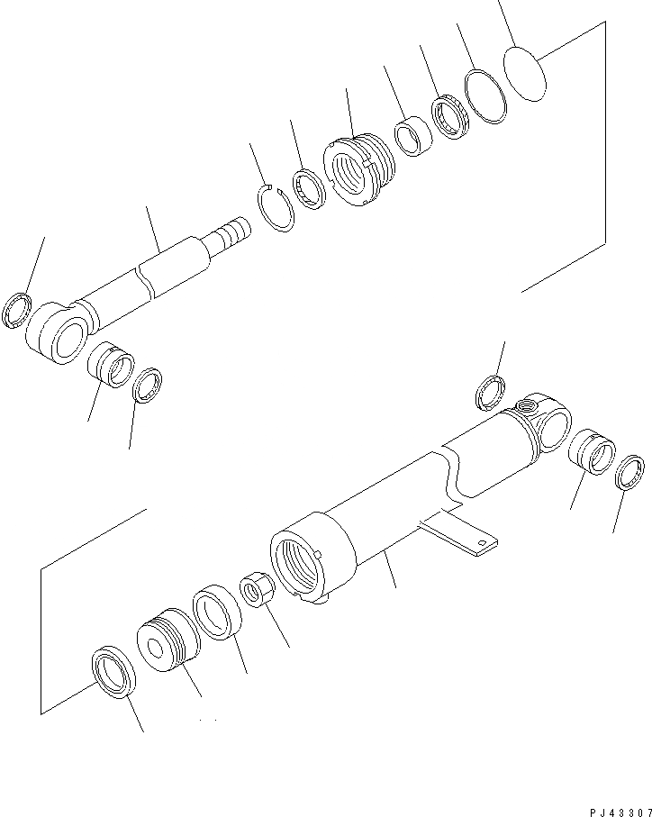 Схема запчастей Komatsu WR11-3 - ГИДРОЦИЛИНДР ПОДЪЕМА ОСНОВН. КОМПОНЕНТЫ И РЕМКОМПЛЕКТЫ