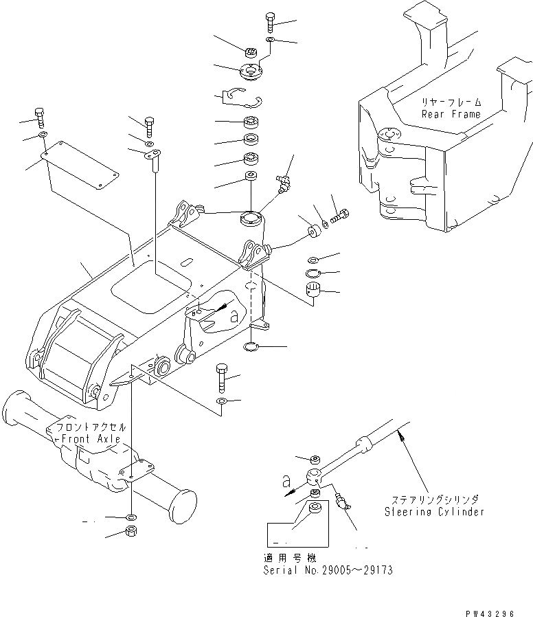 Схема запчастей Komatsu WR11SS-1 - ПЕРЕДН. РАМА РАМА И ЧАСТИ КОРПУСА
