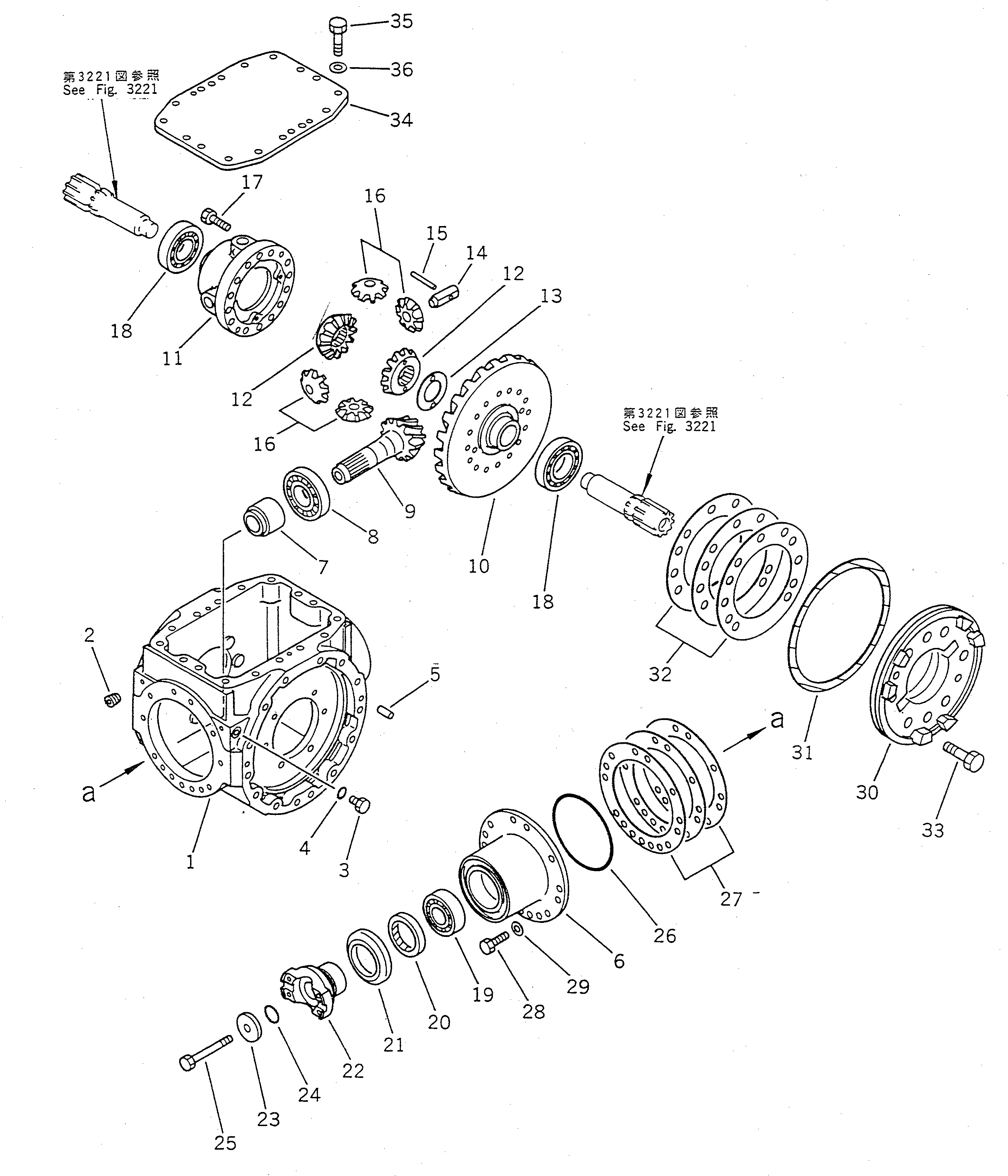 Схема запчастей Komatsu WR11SS-1 - ЗАДНИЙ ДИФФЕРЕНЦИАЛ ВЕДУЩ. ВАЛ¤ ДИФФЕРЕНЦ. И КОЛЕСА