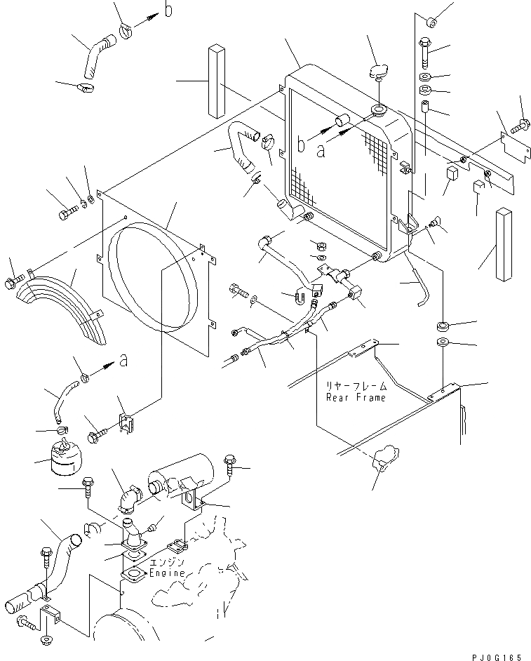 Схема запчастей Komatsu WR8-1 - РАДИАТОР И ТРУБЫ (D-ТИП) (С КОНДИЦ.) КОМПОНЕНТЫ ДВИГАТЕЛЯ И ЭЛЕКТРИКА